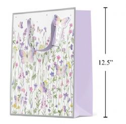 SAC CADEAU MOYEN - JARDIN DE FLEURS AVEC PAPILLONS